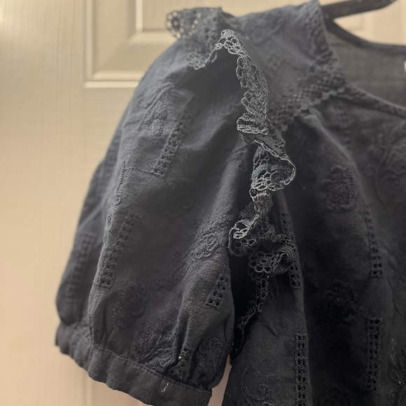 Zara Girls Black embroidered Blouse - Picture 12 of 13